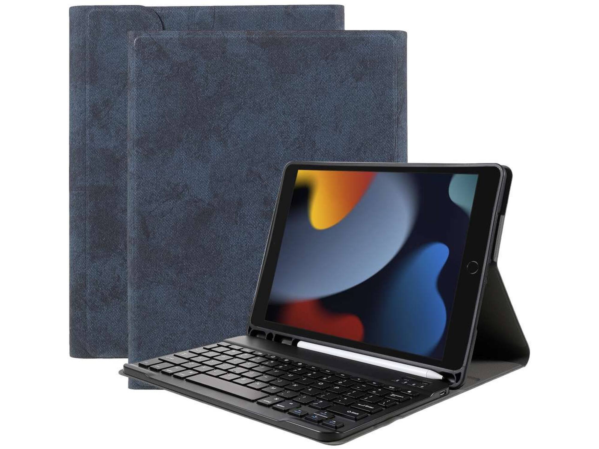 Just in Case Vintage Bluetooth Keyboard Cover - Apple iPad 10.2 - Zwart