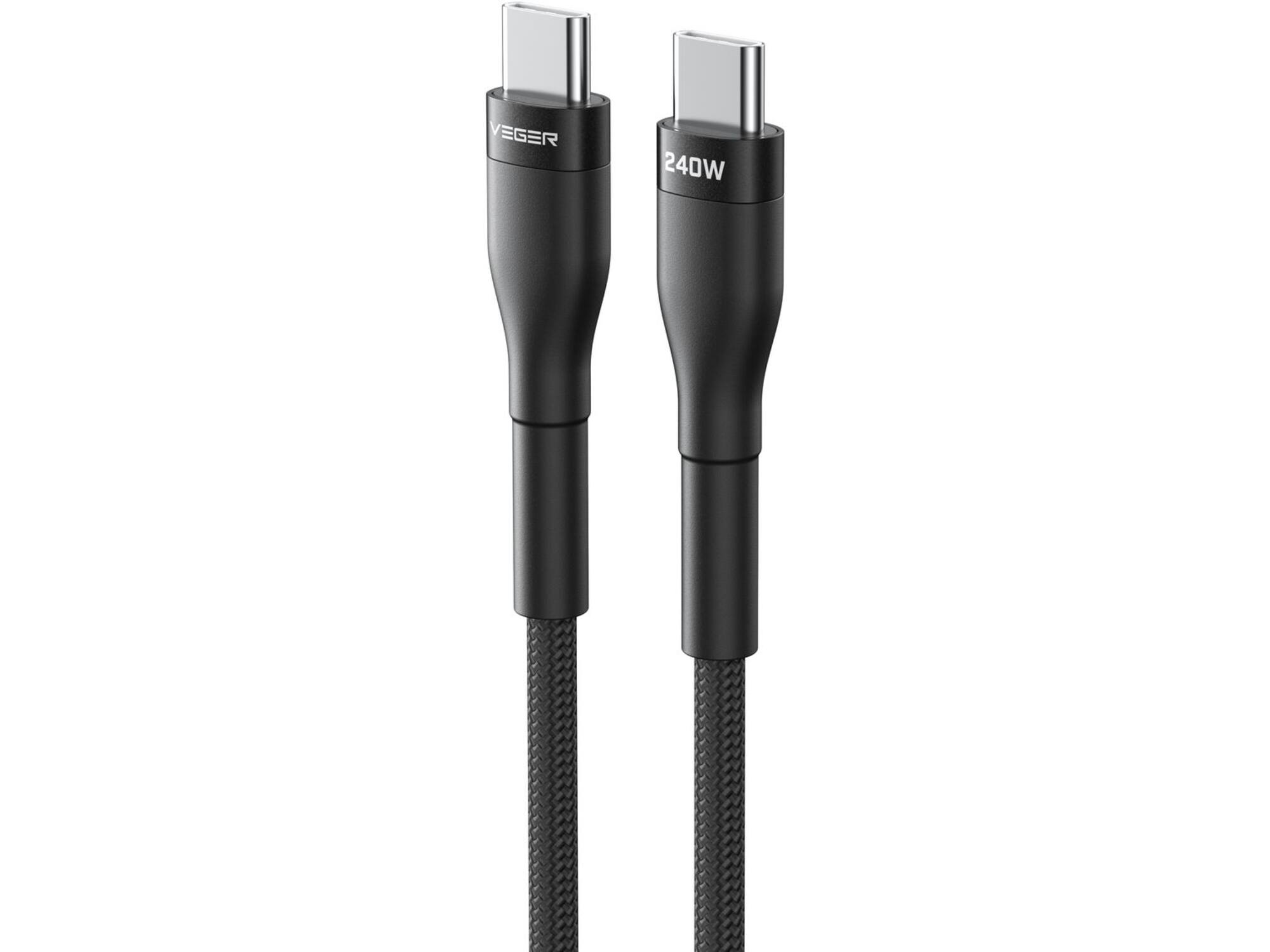 Veger CC03 USB-C naar USB-C kabel 1.5m Braided Aluminium 240 Watt