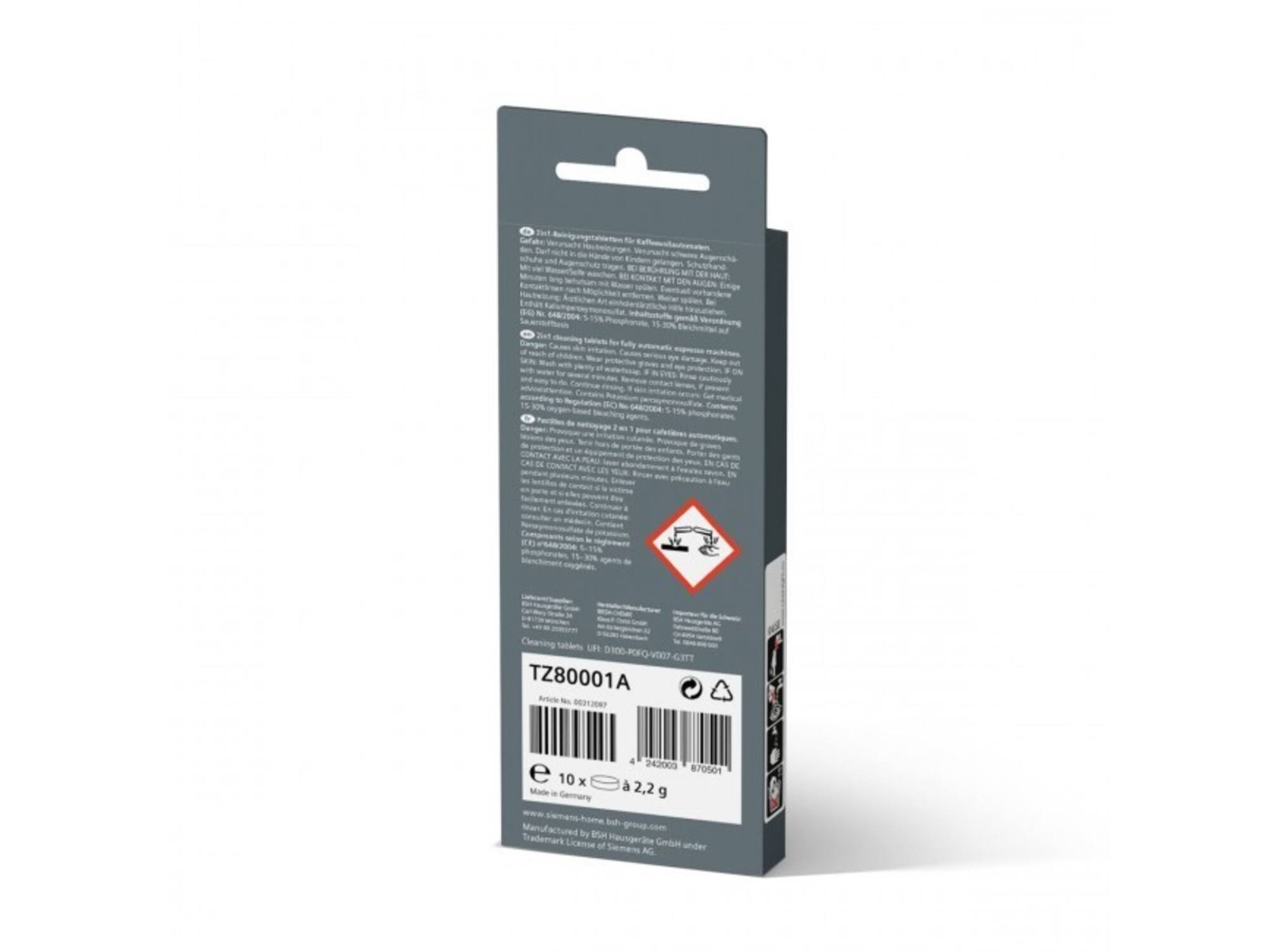 Siemens TCZ8001A EQ Reinigingstabletten (10 stuks)