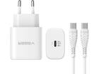 Veger snellader 45 Watt + USB-C Kabel 1,5m Nylon Wit