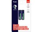 Trust USB-C oplaadbare AA-batterijen