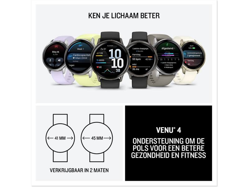 Garmin Venu 4 45mm Zilver/Grijs