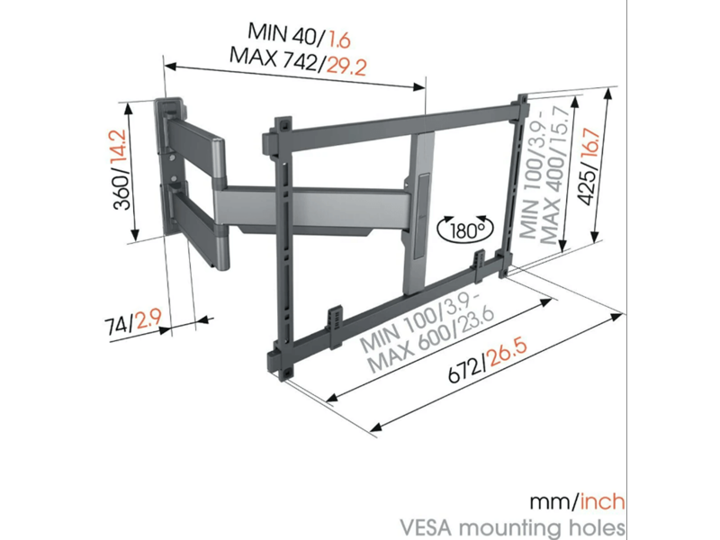Vogel's TVM 5845 55 -100 inch zwart Draaibare tv-beugel