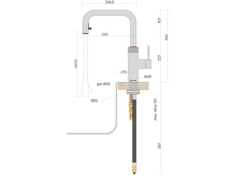 Quooker Flex Square Chroom (losse kraan)