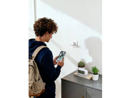 Veger snellader 45 Watt + USB-C Kabel 1,5m Nylon Wit