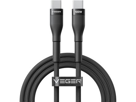 Veger CC05 USB-C naar USB-C kabel 1.5m Braided Aluminium 100Watt