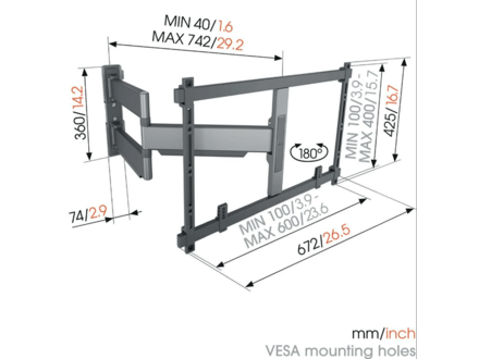 Vogel's TVM 5845 55 -100 inch zwart Draaibare tv-beugel