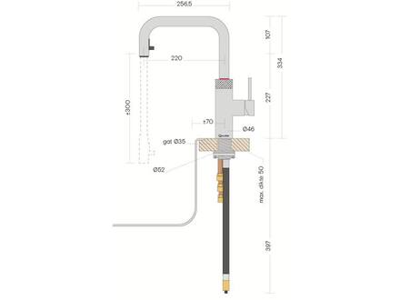 Quooker Flex Square Chroom (losse kraan)