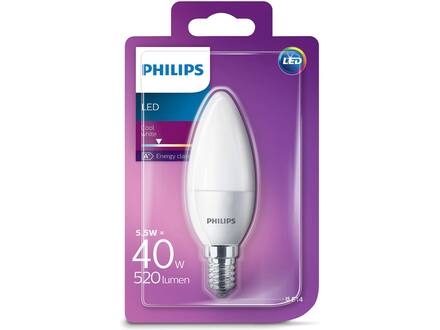 Philips LED kaarslamp E14 5,5W (40W) – Cool white